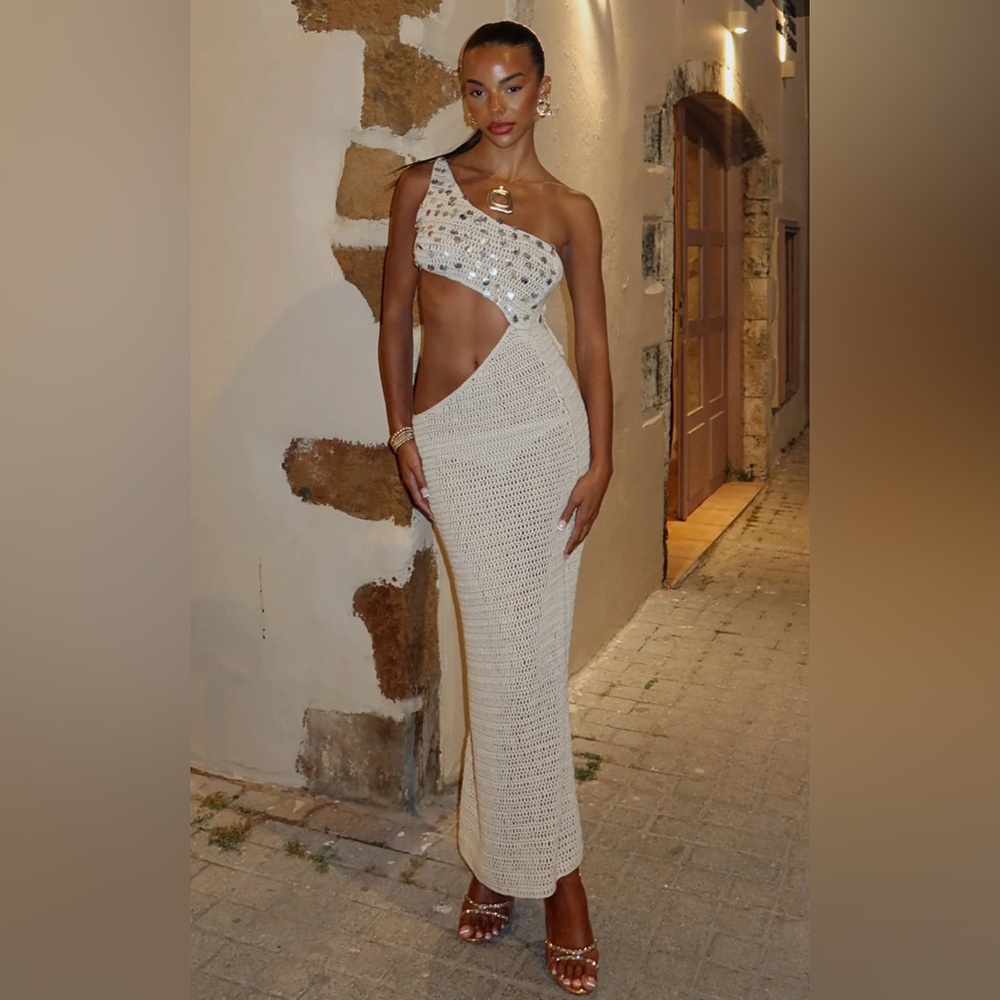 Turritella Treasure Crochet Maxi Dress Shell